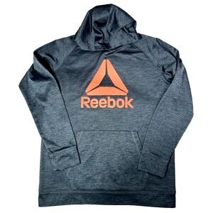 REEBOK Women's Pullover Sweatshirt Hoodie Size XL Gray Pink